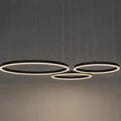 QAZQA Schlafzimmerlampen|Küchenlampen*Hängelampe schwarz inkl. LED 3-stufig dimmbar 3-flammig - Anello