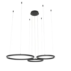 QAZQA Schlafzimmerlampen|Küchenlampen*Hängelampe schwarz inkl. LED 3-stufig dimmbar 3-flammig - Anello