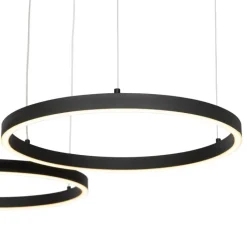 QAZQA Schlafzimmerlampen|Küchenlampen*Hängelampe schwarz inkl. LED 3-stufig dimmbar 3-flammig - Anello