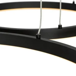 QAZQA Schlafzimmerlampen|Küchenlampen*Hängelampe schwarz inkl. LED 3-stufig dimmbar 3-flammig - Anello