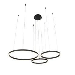 QAZQA Schlafzimmerlampen|Küchenlampen*Hängelampe schwarz inkl. LED 3-stufig dimmbar 3-flammig - Anello