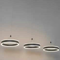 QAZQA Schlafzimmerlampen|Küchenlampen*Hängelampe schwarz länglich inkl. LED 3-stufig dimmbar 3-Licht - Lyani