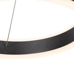 QAZQA Schlafzimmerlampen|Küchenlampen*Hängelampe schwarz länglich inkl. LED 3-stufig dimmbar 3-Licht - Lyani