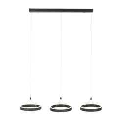 QAZQA Schlafzimmerlampen|Küchenlampen*Hängelampe schwarz länglich inkl. LED 3-stufig dimmbar 3-Licht - Lyani