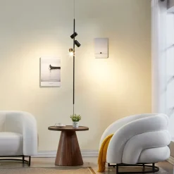 QAZQA Schlafzimmerlampen|Küchenlampen*Hängelampe schwarz mit Fußschalter 3 Lichter - Jeana Luxe