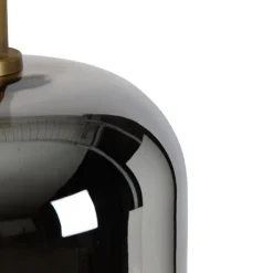 QAZQA Schlafzimmerlampen|Küchenlampen*Hängelampe schwarz mit Gold und Rauchglas inkl. 3 PUCC - Zuzanna