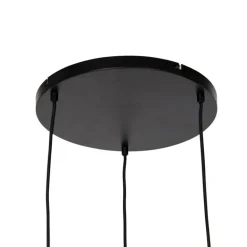 QAZQA Schlafzimmerlampen|Küchenlampen*Hängelampe schwarz mit Gold und Rauchglas inkl. 3 PUCC - Zuzanna