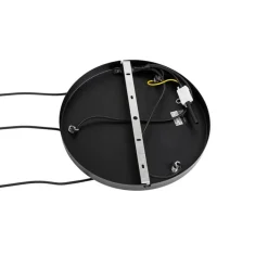 QAZQA Pendelleuchten|Wohnzimmerlampen*Hängelampe schwarz mit Gold und Rauchglas, 3-flammig, rund – Kyan