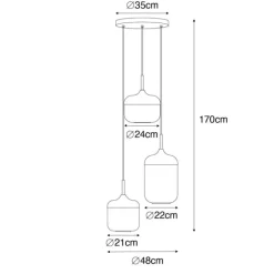 QAZQA Pendelleuchten|Wohnzimmerlampen*Hängelampe schwarz mit Gold und Rauchglas, 3-flammig, rund – Kyan