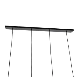 QAZQA Pendelleuchten|Wohnzimmerlampen*Hängelampe schwarz mit Gold und Rauchglas inkl. 4 PUCC - Zuzanna