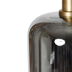 QAZQA Pendelleuchten|Wohnzimmerlampen*Hängelampe schwarz mit Gold und Rauchglas inkl. 4 PUCC - Zuzanna