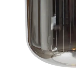 QAZQA Pendelleuchten|Wohnzimmerlampen*Hängelampe schwarz mit Gold und Rauchglas inkl. 4 PUCC - Zuzanna