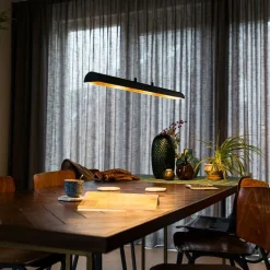 QAZQA Led-Pendelleuchten|Pendelleuchten*Hängelampe schwarz mit goldener Innenseite inkl. LED - Balo 4