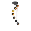 QAZQA Pendelleuchten|Esszimmerlampen*Hängelampe schwarz mit goldener Innenausstattung 7-flammig - Crooked Cluster