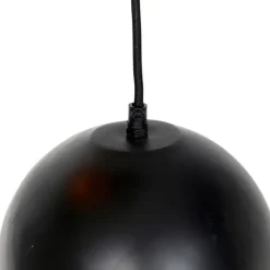 QAZQA Pendelleuchten|Esszimmerlampen*Hängelampe schwarz mit goldener Innenausstattung 7-flammig - Crooked Cluster