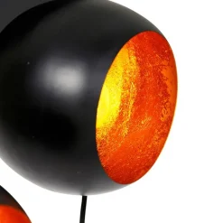 QAZQA Pendelleuchten|Esszimmerlampen*Hängelampe schwarz mit goldener Innenausstattung 7-flammig - Crooked Cluster