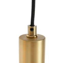 QAZQA Pendelleuchten|Wohnzimmerlampen*Hängelampe schwarz mit Gold mit Rauchglas inkl. 5 PUCC - Zuzanna