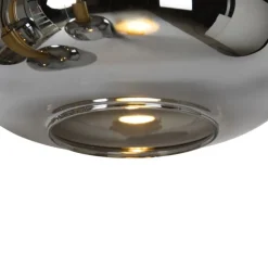 QAZQA Pendelleuchten|Wohnzimmerlampen*Hängelampe schwarz mit Gold mit Rauchglas inkl. 5 PUCC - Zuzanna