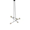 QAZQA Pendelleuchten|Wohnzimmerlampen*Hängelampe schwarz mit Messing und Rauchglas 6 Lichter - Vidro