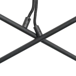 QAZQA Pendelleuchten|Wohnzimmerlampen*Hängelampe schwarz mit Messing und Rauchglas 6 Lichter - Vidro