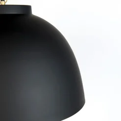 QAZQA Pendelleuchten|Wohnzimmerlampen*Hängelampe schwarz mit Messing innen 60 cm - Hoodi