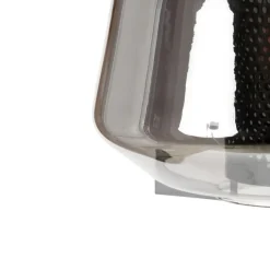 QAZQA Pendelleuchten|Wohnzimmerlampen*Hängelampe schwarz mit Rauchglas 30 cm länglich 3-flammig - Kevin