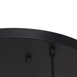 QAZQA Pendelleuchten|Wohnzimmerlampen*Hängelampe schwarz mit Rauchglas rund 7-flammig - Sandra