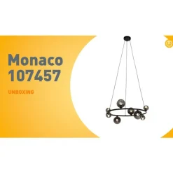 QAZQA Schlafzimmerlampen|Küchenlampen*Hängelampe schwarz mit Rauchglas rund 8-flammig - Monaco