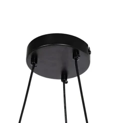 QAZQA Schlafzimmerlampen|Küchenlampen*Hängelampe schwarz mit Rauchglas rund 8-flammig - Monaco