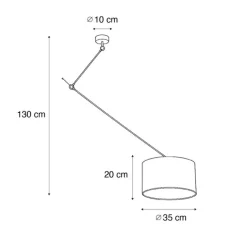 QAZQA Pendelleuchten|Wohnzimmerlampen*Hängelampe Schwarz mit Samtschirm Taupe 35cm - Blitz