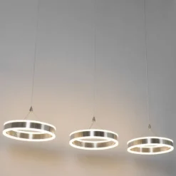 QAZQA Schlafzimmerlampen|Küchenlampen*Hängelampe Stahl länglich inkl. LED 3-Stufen dimmbar 3-Licht - Lyani
