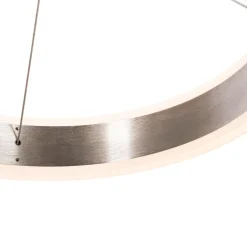 QAZQA Schlafzimmerlampen|Küchenlampen*Hängelampe Stahl länglich inkl. LED 3-Stufen dimmbar 3-Licht - Lyani