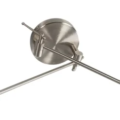 QAZQA Pendelleuchten|Esszimmerlampen*Hängelampe Stahl mit zwei Lampenschirmen 35 cm weiß verstellbar - Blitz II