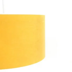 QAZQA Pendelleuchten|Wohnzimmerlampen*Hängelampe weiß mit gelbem Schirm 50 cm - Combi 1