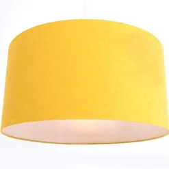 QAZQA Pendelleuchten|Wohnzimmerlampen*Hängelampe weiß mit gelbem Schirm 50 cm - Combi 1