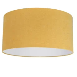 QAZQA Pendelleuchten|Wohnzimmerlampen*Hängelampe weiß mit gelbem Schirm 50 cm - Combi 1