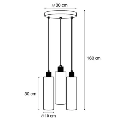 QAZQA Pendelleuchten|Wohnzimmerlampen*Hotel Chic Hängelampe Dunkelbronze mit bernsteinfarbenem Glas 3-flammig - Stavelot