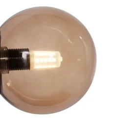 QAZQA Schlafzimmerlampen|Küchenlampen*Hotel Chic Hängelampe Dunkelbronze mit Bronzeglas 6-Licht - Monaco