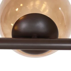 QAZQA Schlafzimmerlampen|Küchenlampen*Hotel Chic Hängelampe Dunkelbronze mit Bronzeglas 6-Licht - Monaco