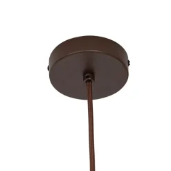 QAZQA Schlafzimmerlampen|Küchenlampen*Hotel Chic Hängelampe Dunkelbronze mit Bronzeglas 6-Licht - Monaco