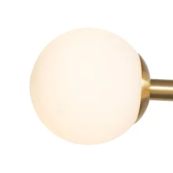 QAZQA Schlafzimmerlampen|Küchenlampen*Hotel Chic Hängelampe Gold mit Opalweißem Glas 6-Lichter - Monaco