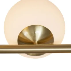 QAZQA Schlafzimmerlampen|Küchenlampen*Hotel Chic Hängelampe Gold mit Opalweißem Glas 6-Lichter - Monaco