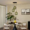 QAZQA Pendelleuchten|Wohnzimmerlampen*Hotel Chic Hängelampe Schwarz mit Gold und Grün Glas 3-Licht - Zuzanna