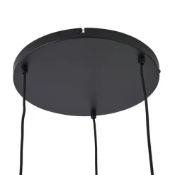 QAZQA Pendelleuchten|Wohnzimmerlampen*Hotel Chic Hängelampe Schwarz mit Gold und Grün Glas 3-Licht - Zuzanna