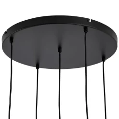 QAZQA Pendelleuchten|Wohnzimmerlampen*Hotel Chic Hängelampe Schwarz und Gold mit grünem Glas 5-Lichter - Zuzanna