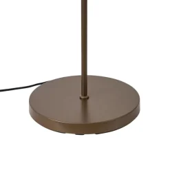 QAZQA Wohnzimmerlampen|Stehlampen*Hotel Chic Stehleuchte Dunkelbronze mit bernsteinfarbenem Glas 2-flammig - Stavelot