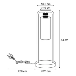 QAZQA Schlafzimmerlampen|Tischlampen*Hotel Chic Tischleuchte Dunkelbronze mit bernsteinfarbenem Glas - Stavelot