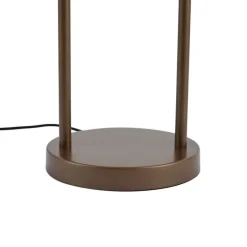 QAZQA Schlafzimmerlampen|Tischlampen*Hotel Chic Tischleuchte Dunkelbronze mit bernsteinfarbenem Glas - Stavelot