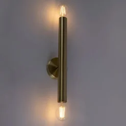 QAZQA Wandleuchten|Wohnzimmerlampen*Hotel Chic Wandleuchte Gold 2-flammig - Tubi