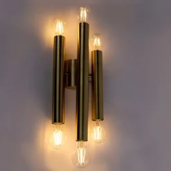 QAZQA Schlafzimmerlampen|Küchenlampen*Hotel Chic Wandleuchte Gold 6-flammig - Tubi